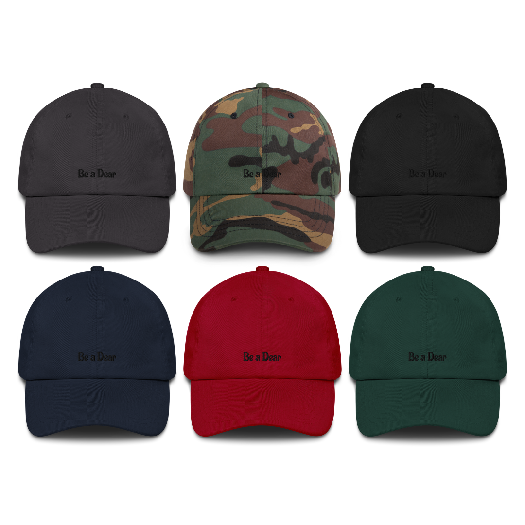 Be a Dear Black Embroidery Hat 6 Color Options
