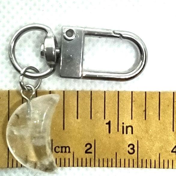 Crystal Stone Moon Adornment on Clip Clasp