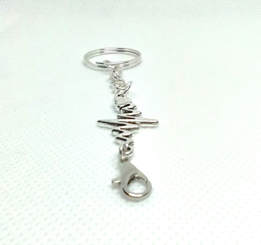 Heart Heartbeat Adornment on Split Ring Accessory