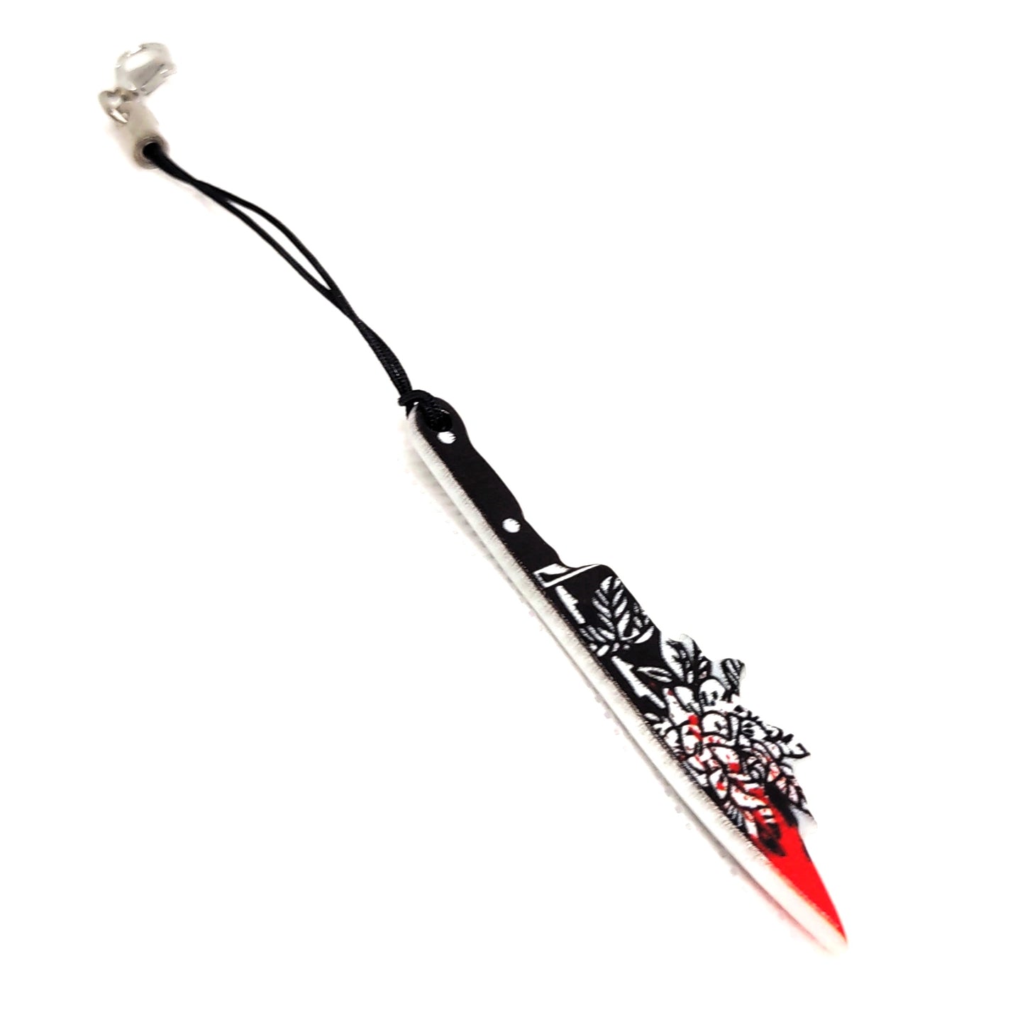 Bloody Butcher Knife Flower Design Acrylic Halloween Adornment Accessory