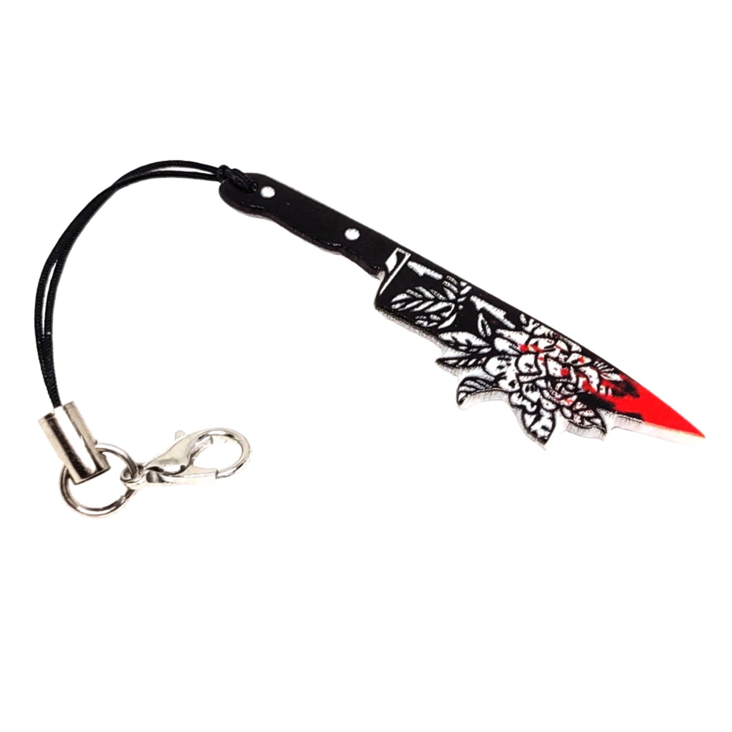 Bloody Butcher Knife Flower Design Acrylic Halloween Adornment Accessory