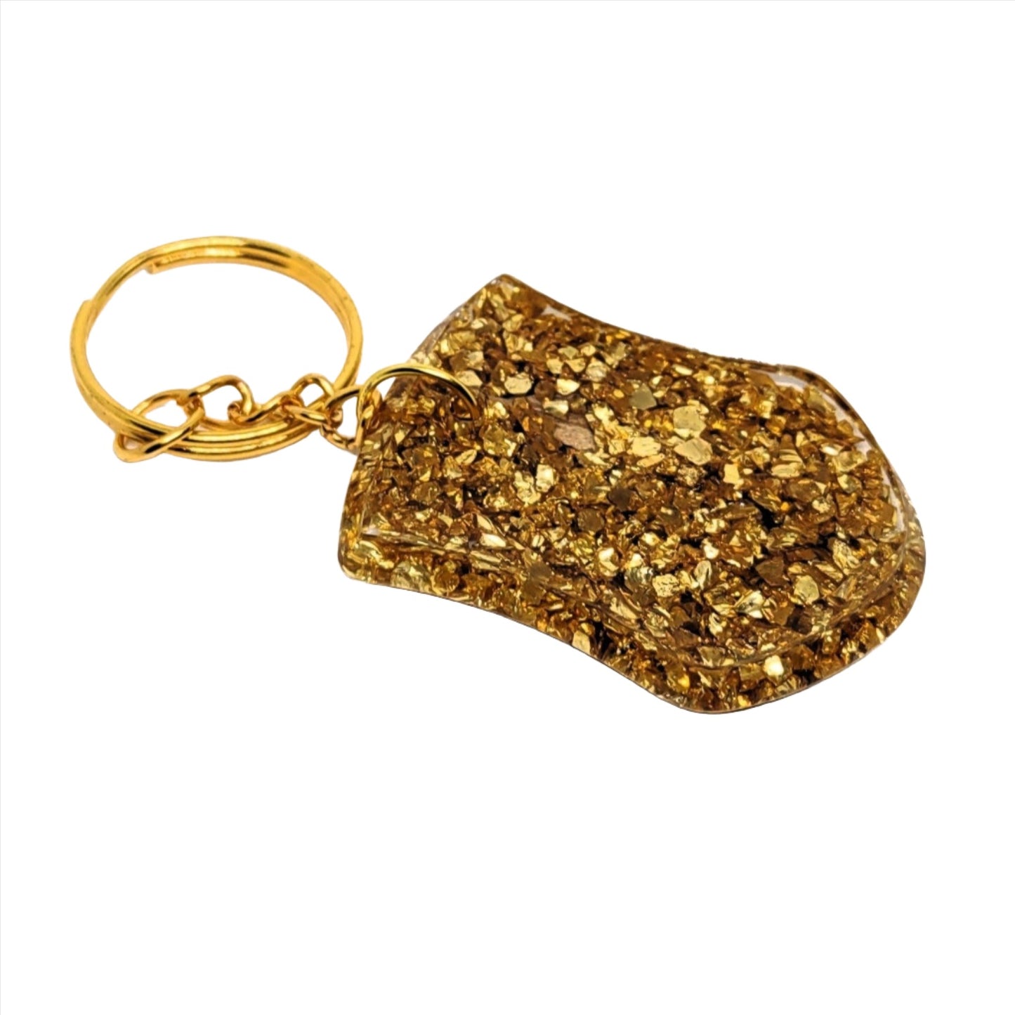 Wood Stars & Golden Stones Resin Shield Adornment on Split Ring