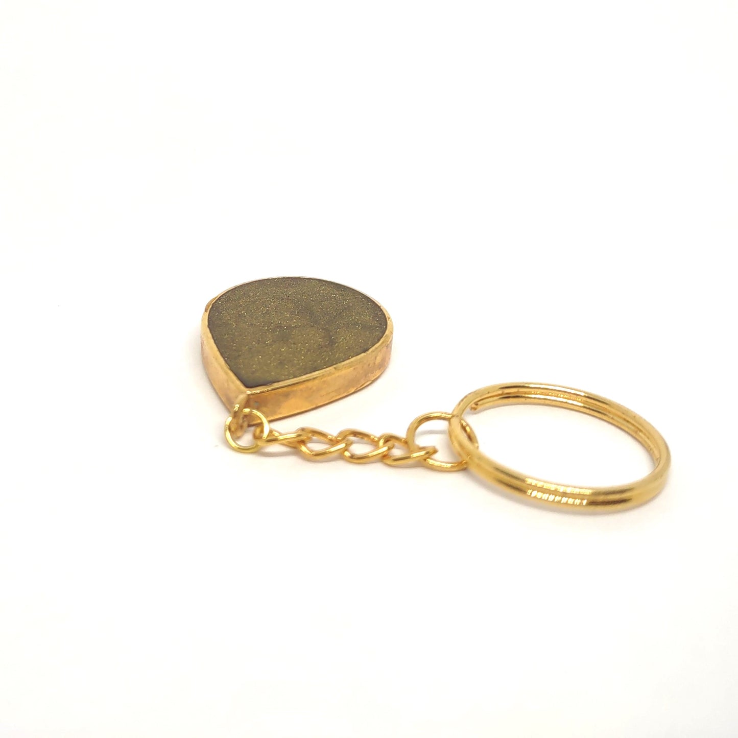 Wood Star Golden Resin Teardrop Adornment on Split Ring