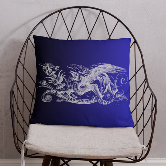 Gryphon Design Black Blue Gradient Throw Pillow 18" x 18" Square Pillow