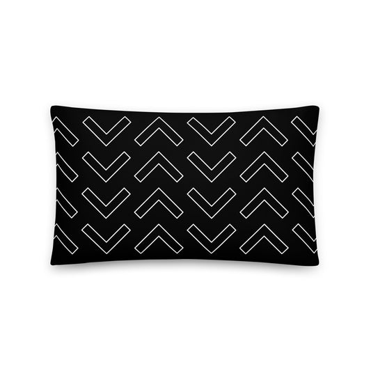 Arrow Design Black Throw Pillow 12" x 20"