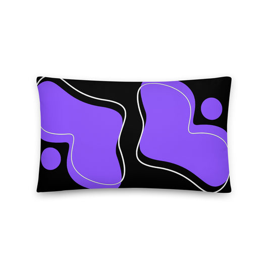 Abstract Purple Black Throw Pillow 12" x 20"