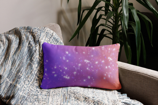 Quest Purple Galaxy Purple Orange Throw Pillow 12" x 20"