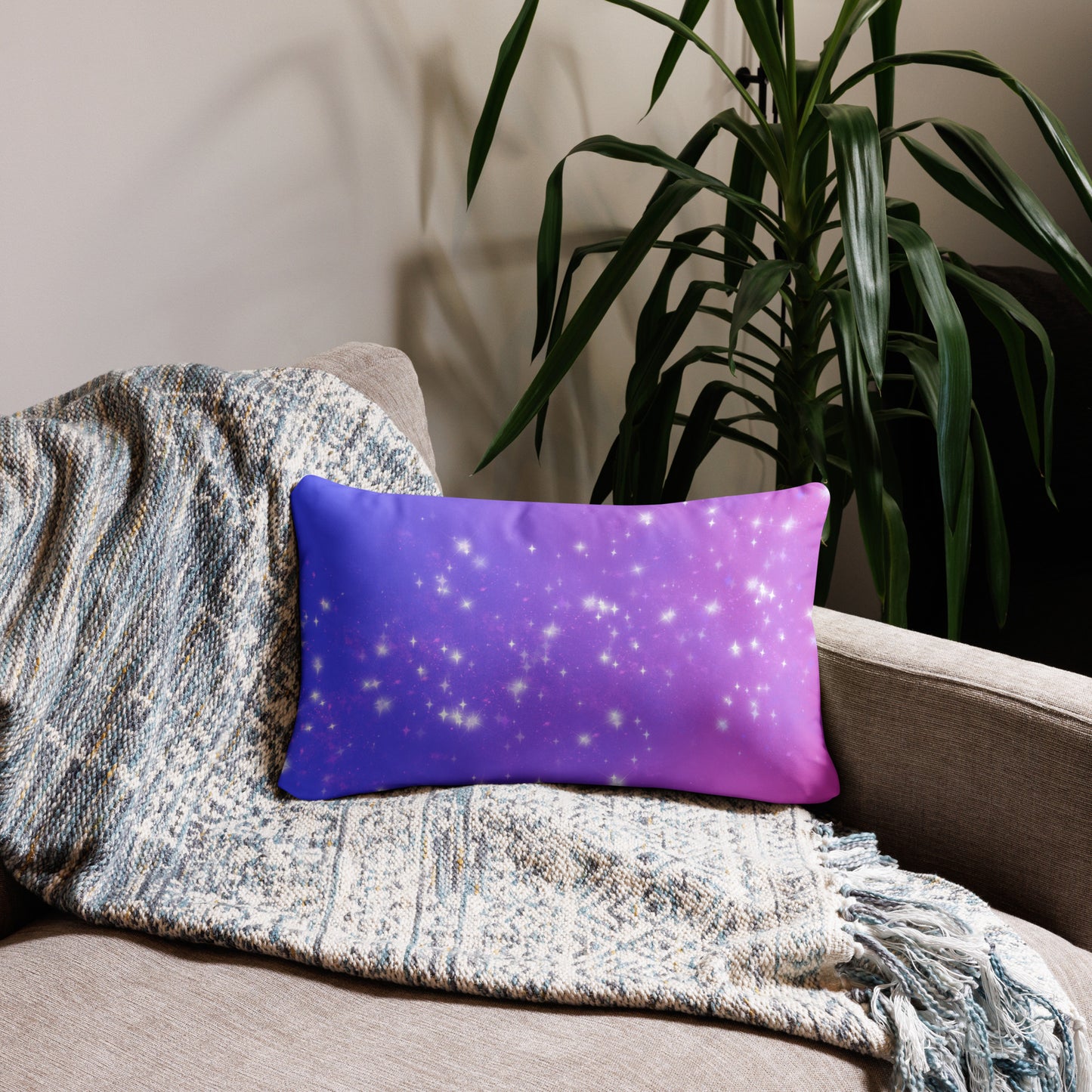 Quest Purple Galaxy Purple Pink Throw Pillow 12" x 20"