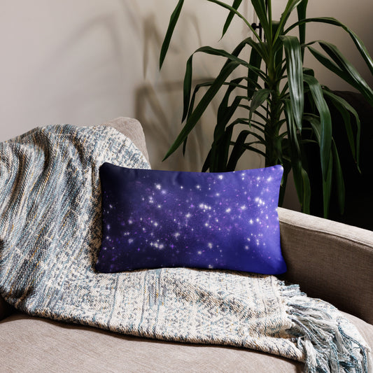 Quest Purple Galaxy Blue Throw Pillow 12" x 20"