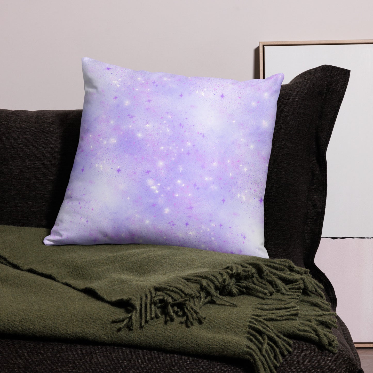 Quest Purple Galaxy Throw Pillow 22" x 22"