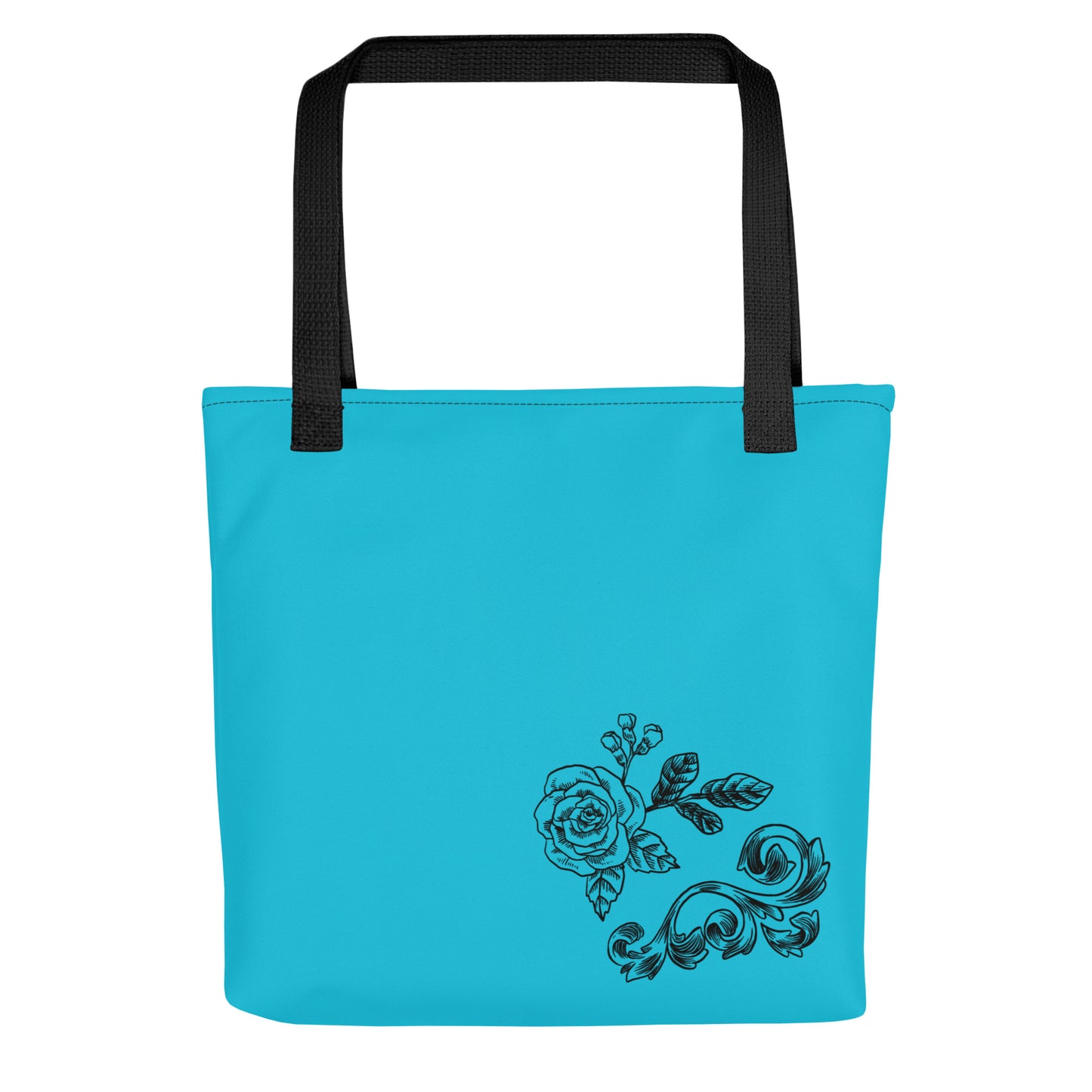 Flower Filigree Blue Tote Bag