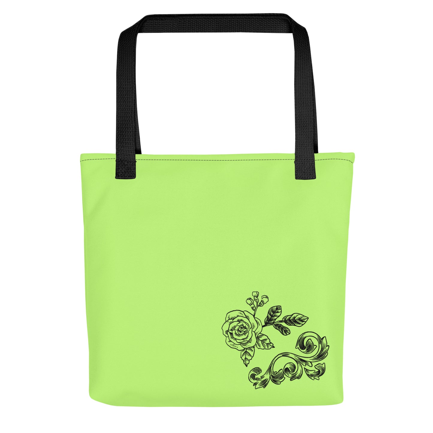 Flower Filigree Green Tote Bag