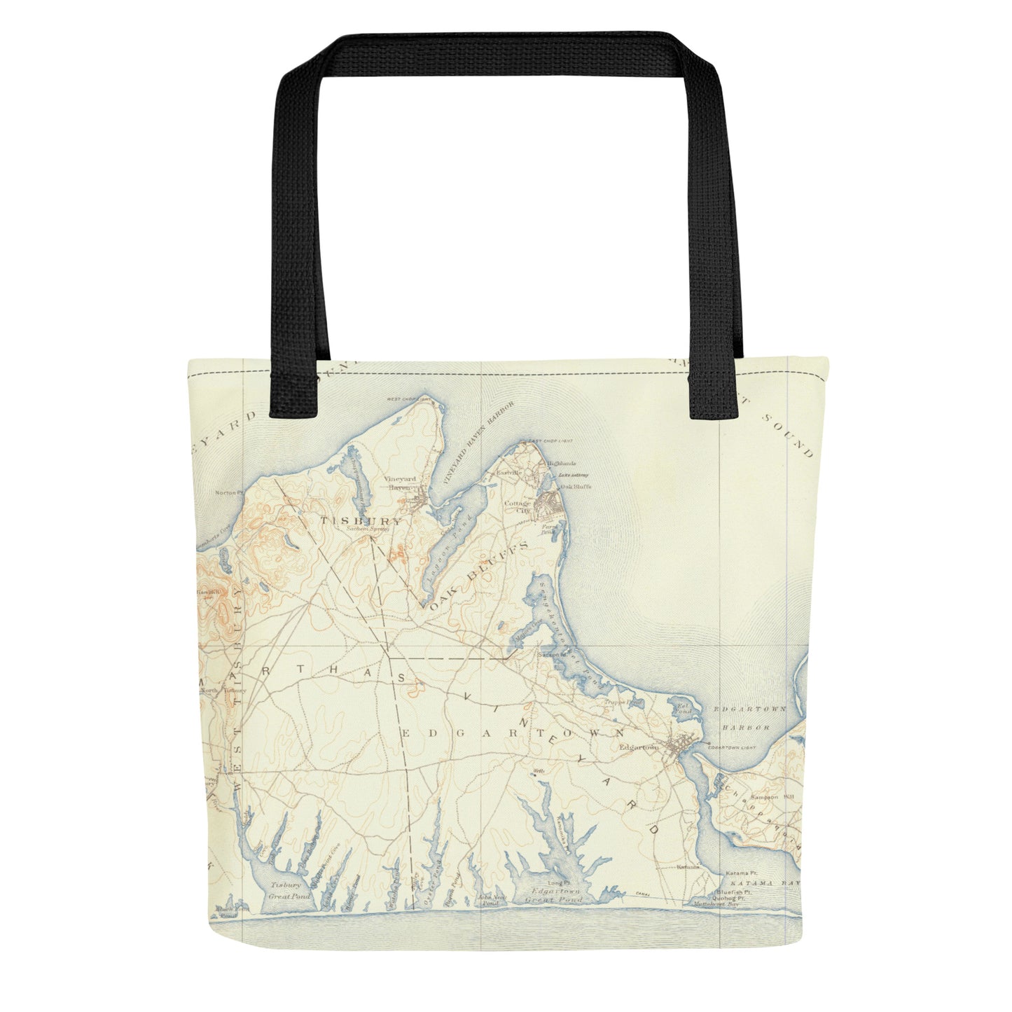 Tote Bag Marthas Vineyard MA 1887 Historical Map
