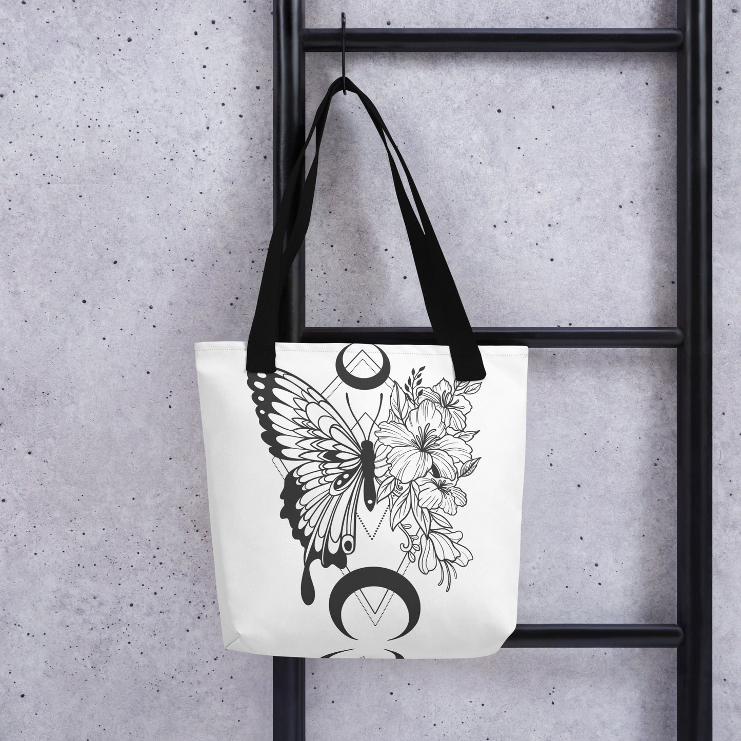 Floral Butterfly Nights White Tote Bag