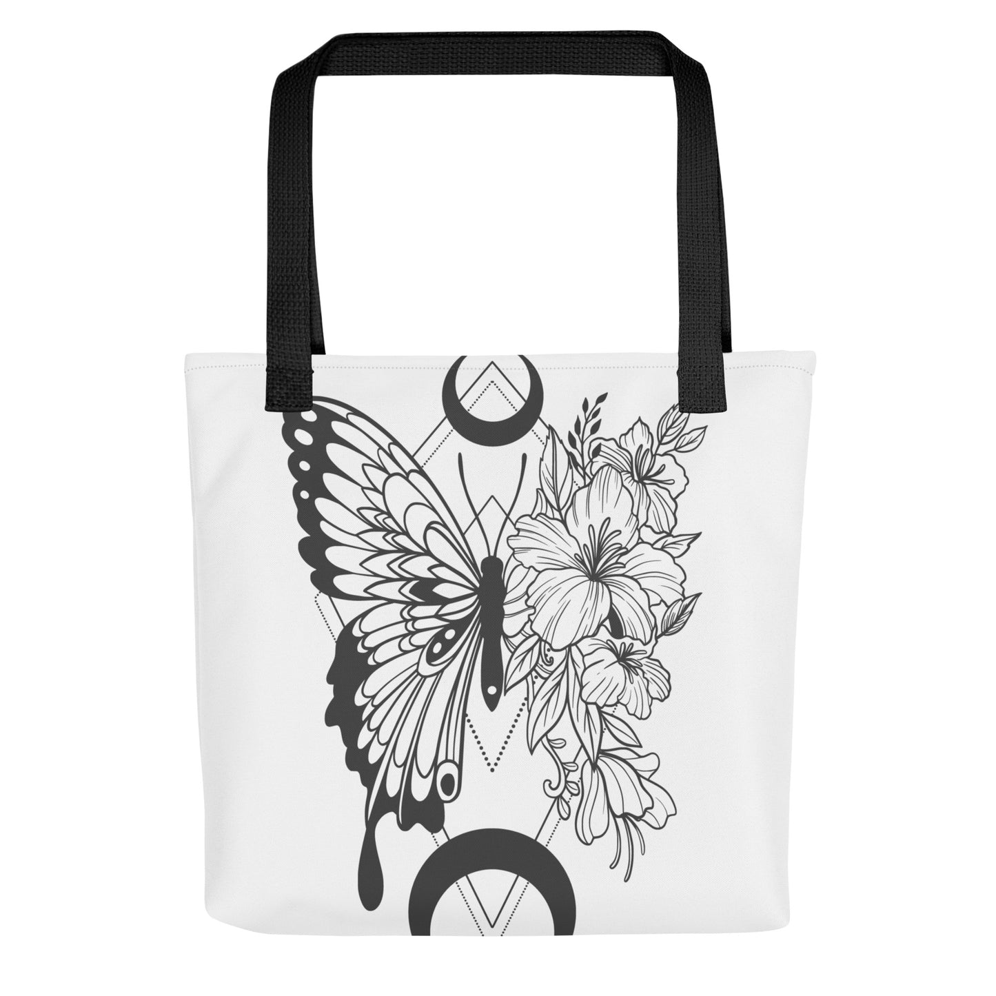 Floral Butterfly Nights White Tote Bag