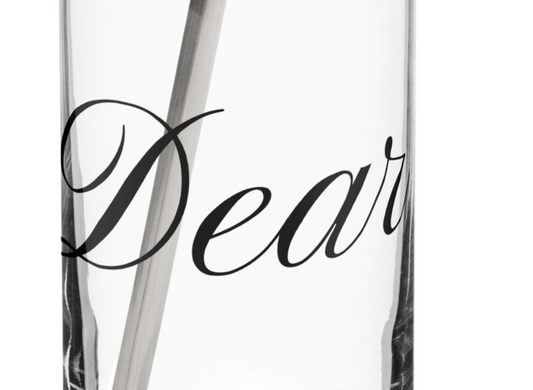 Signed Dear Can-Shaped Glass with Lid & Straw