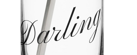 Signed Darling Can-Shaped Glass with Lid & Straw