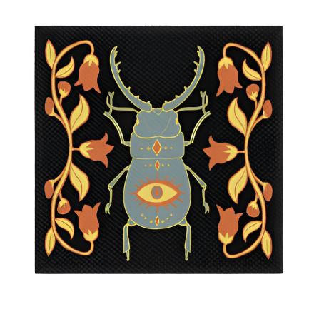 Retro Style Beetle Mini Square Canvas Print 6" x 6" Desk Decor