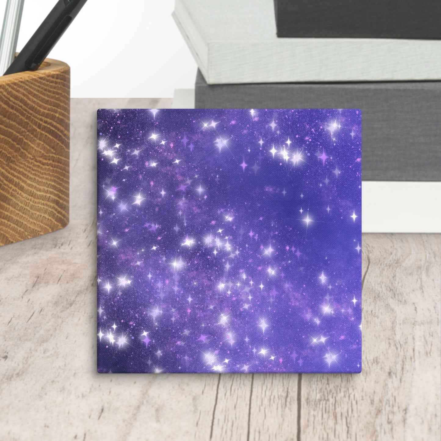 Quest Purple Galaxy Blue Mini Square Canvas Print 6" x 6" Desk Decor