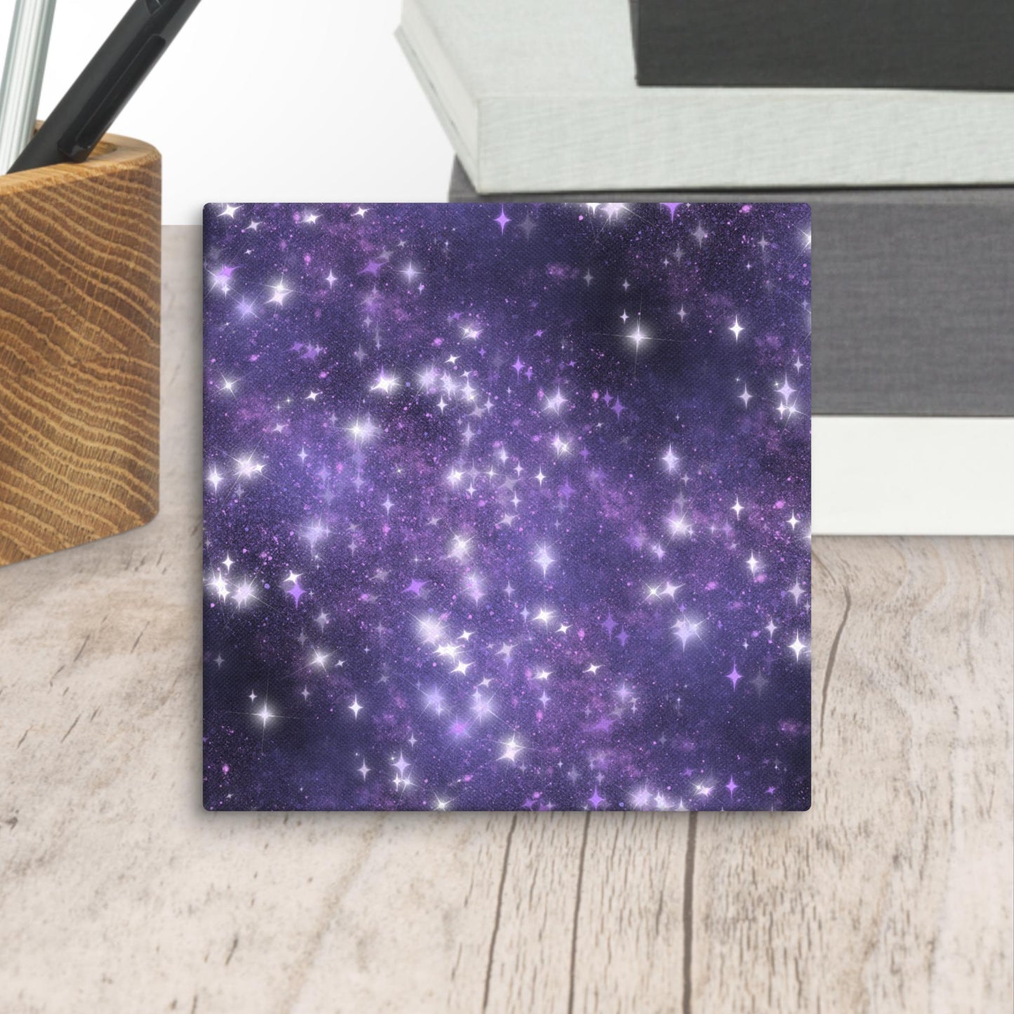 Quest Purple Galaxy Black Mini Square Canvas Print 6" x 6" Desk Decor