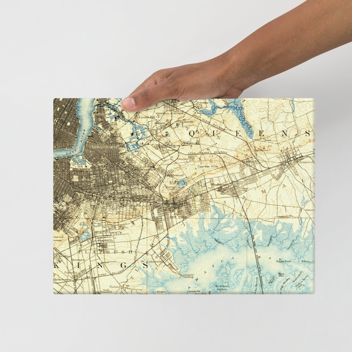 Canvas Print 9" x 12" Brooklyn NY 1889 Historical Map Horizontal