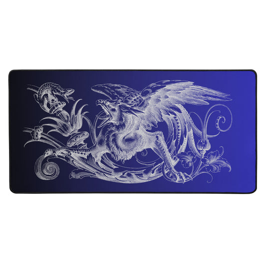 Gryphon Design Black Blue Gradient Desk Mat 16″×32″