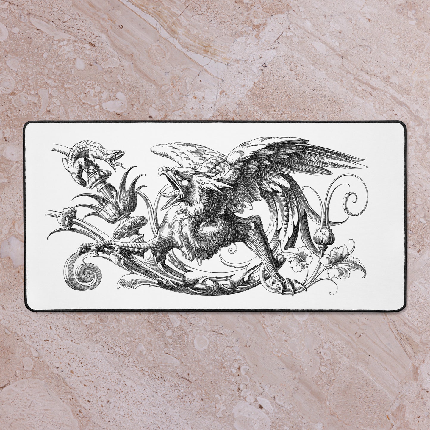 Gryphon Design White Desk Mat 16″×32″