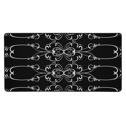 Simple Swirl Black Desk Mat 16″×32″