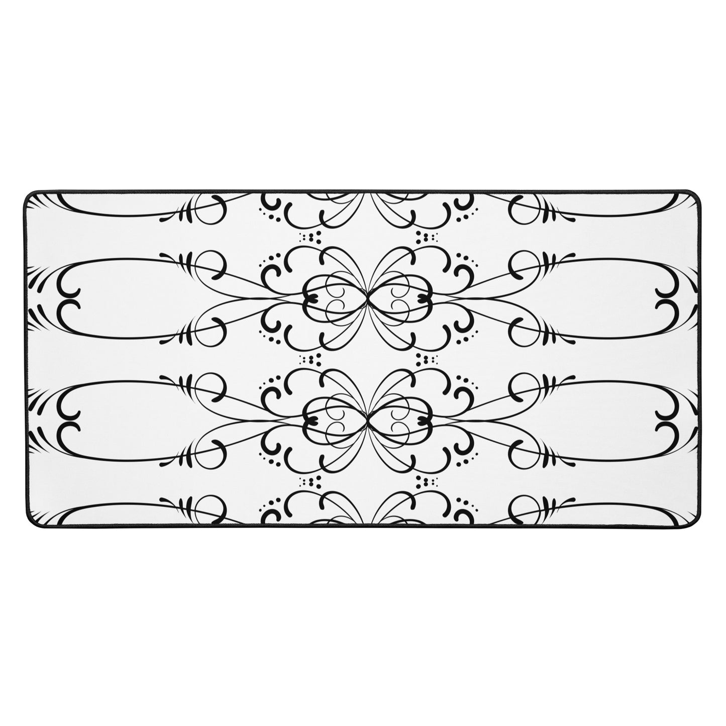 Simple Swirl White Desk Mat 16″×32″