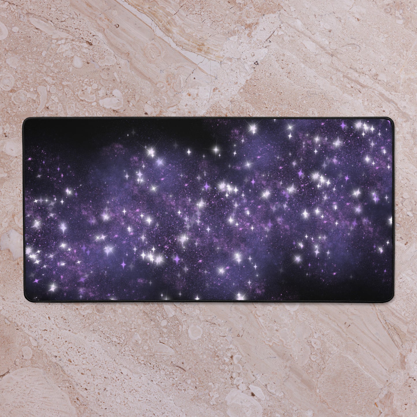 Quest Purple Galaxy Black Desk Mat 16″×32″