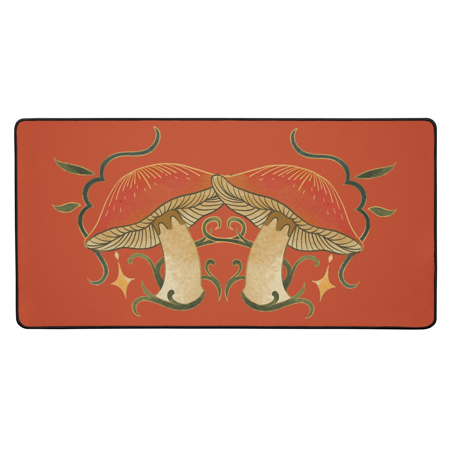 Autumn Mushrooms Red Desk Mat 16″×32″