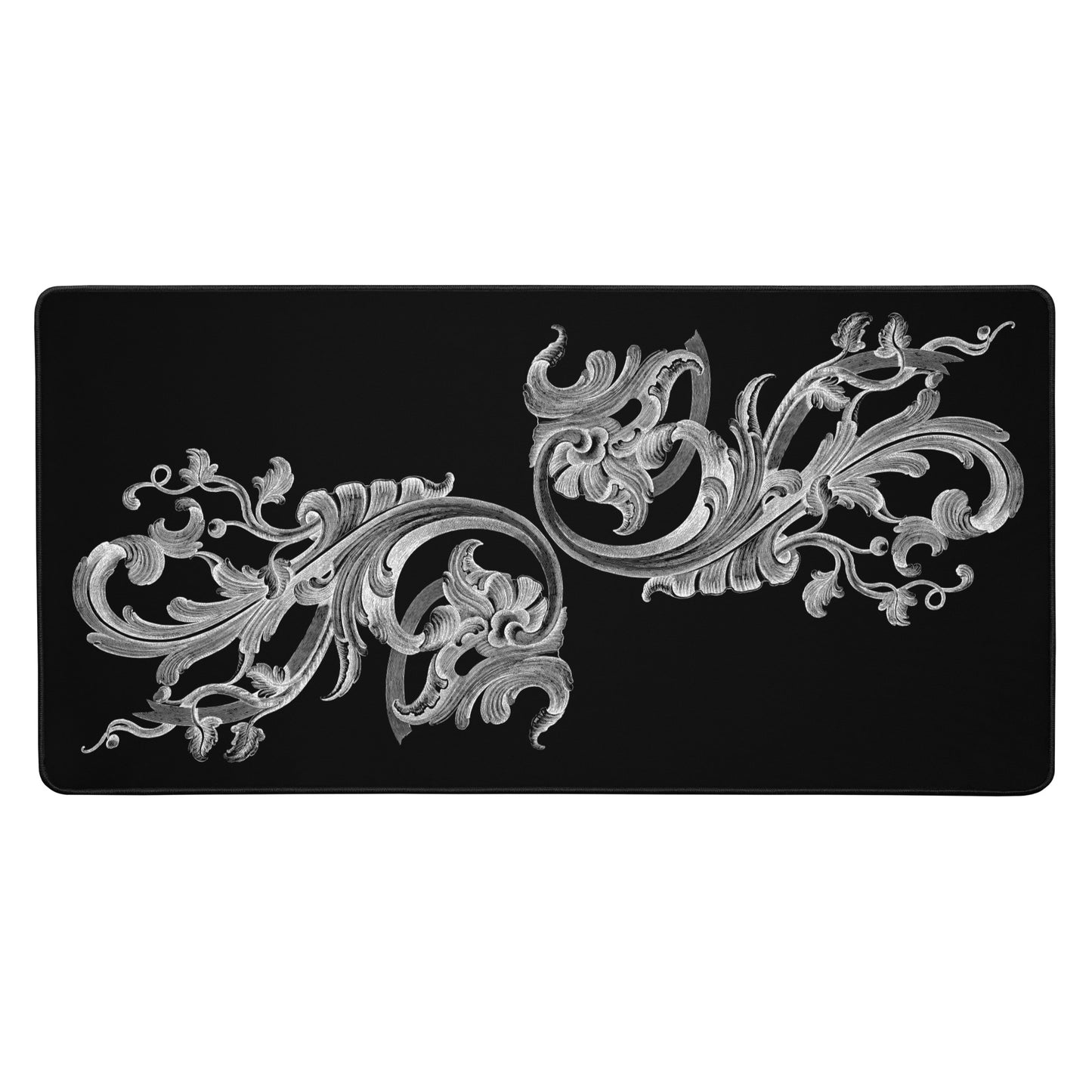 Art Nouveau Filigree Design Black Desk Mat 16″×32″