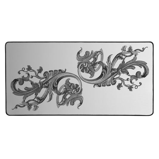 Art Nouveau Filigree Gray Gradient Desk Mat 16″×32″