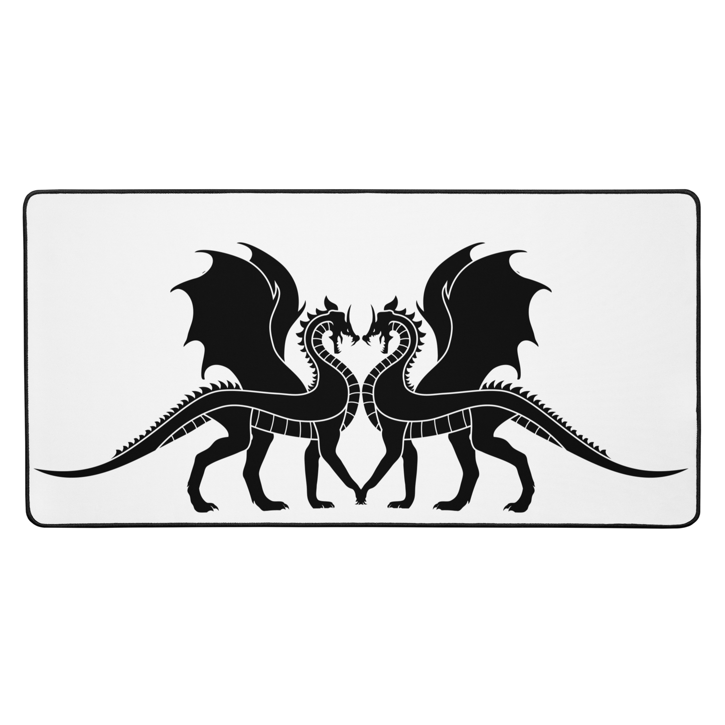 Double Dragon Love White Desk Mat 16″×32″