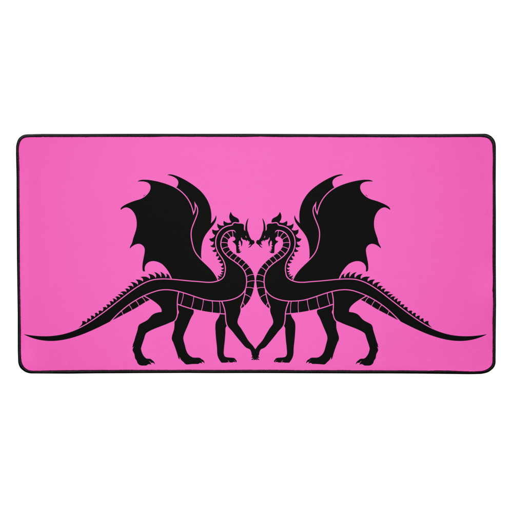 Double Dragon Love Pink Desk Mat 16″×32″