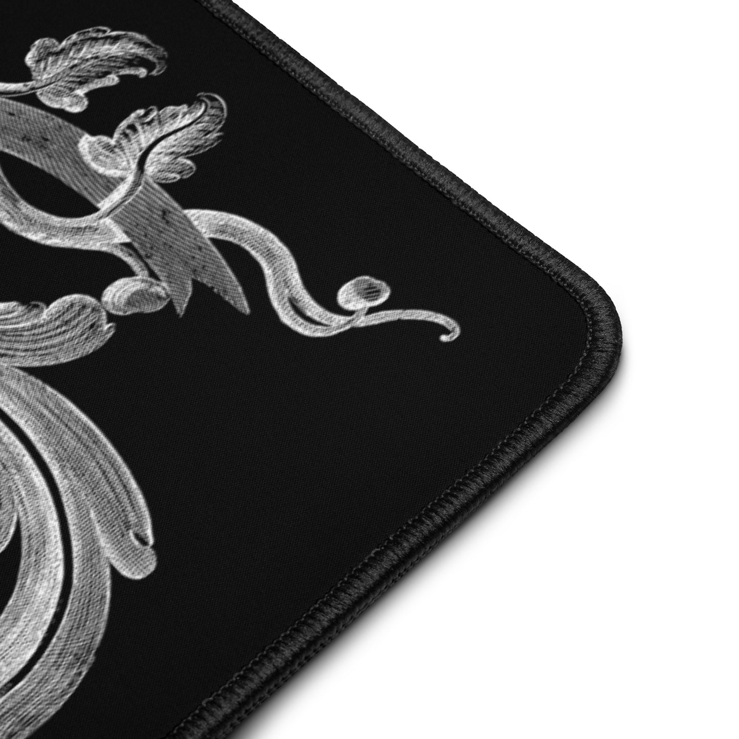 Art Nouveau Filigree Design Black Desk Mat 16″×32″