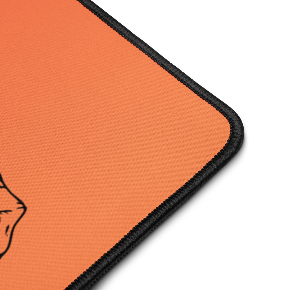 Crowned Skull & Flowers Orange Gradient Desk Mat 16″×32"