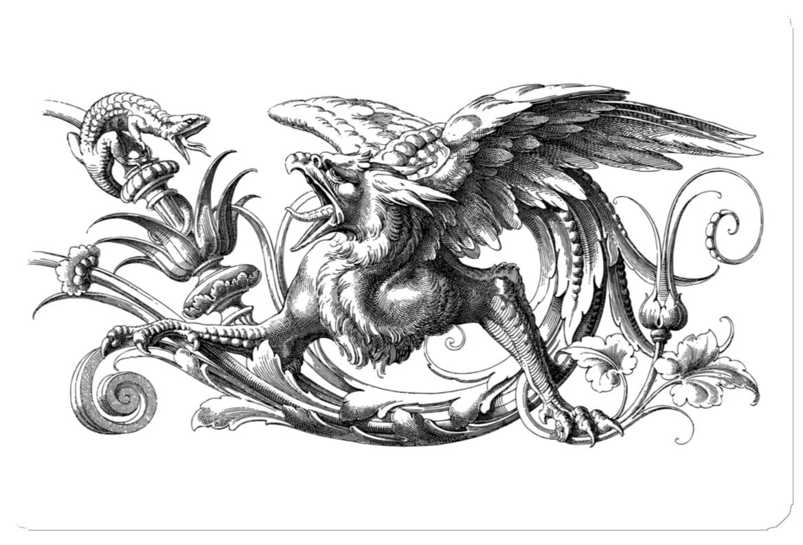 Gryphon Black Design White Magnet