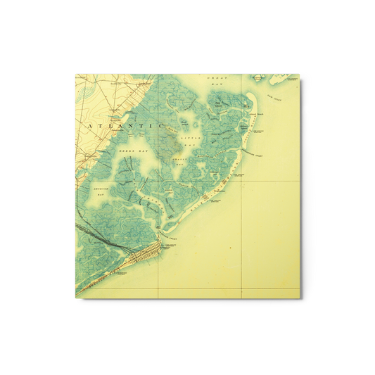 Metal Print 12″×12″ Atlantic City NJ 1887 Historical Map