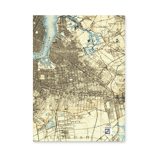 Hardcover Journal 5.75″ × 8″ Brooklyn NY 1889 Historical Map