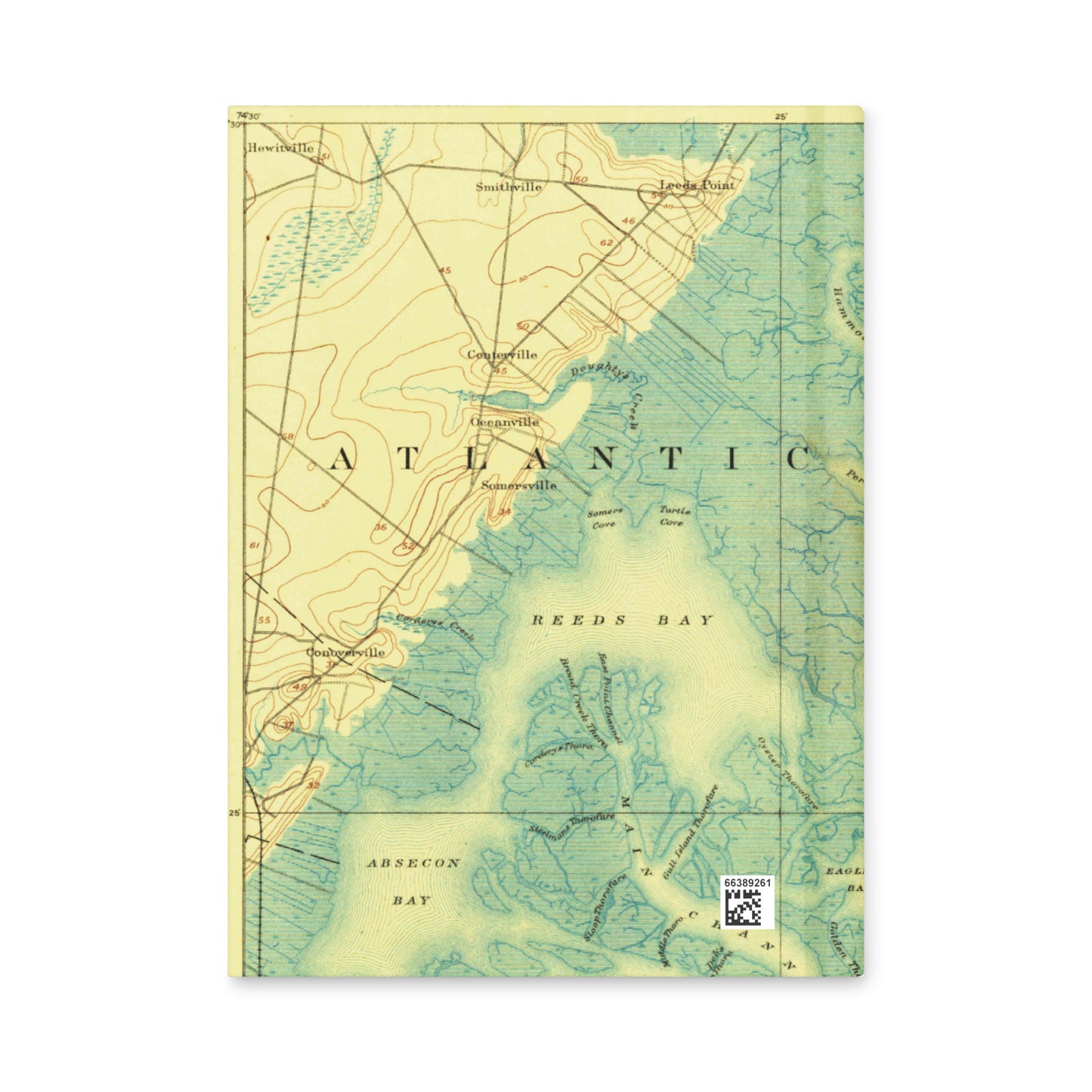 Hardcover Journal 5.75″ × 8″ Atlantic City NJ 1887 Historical Map