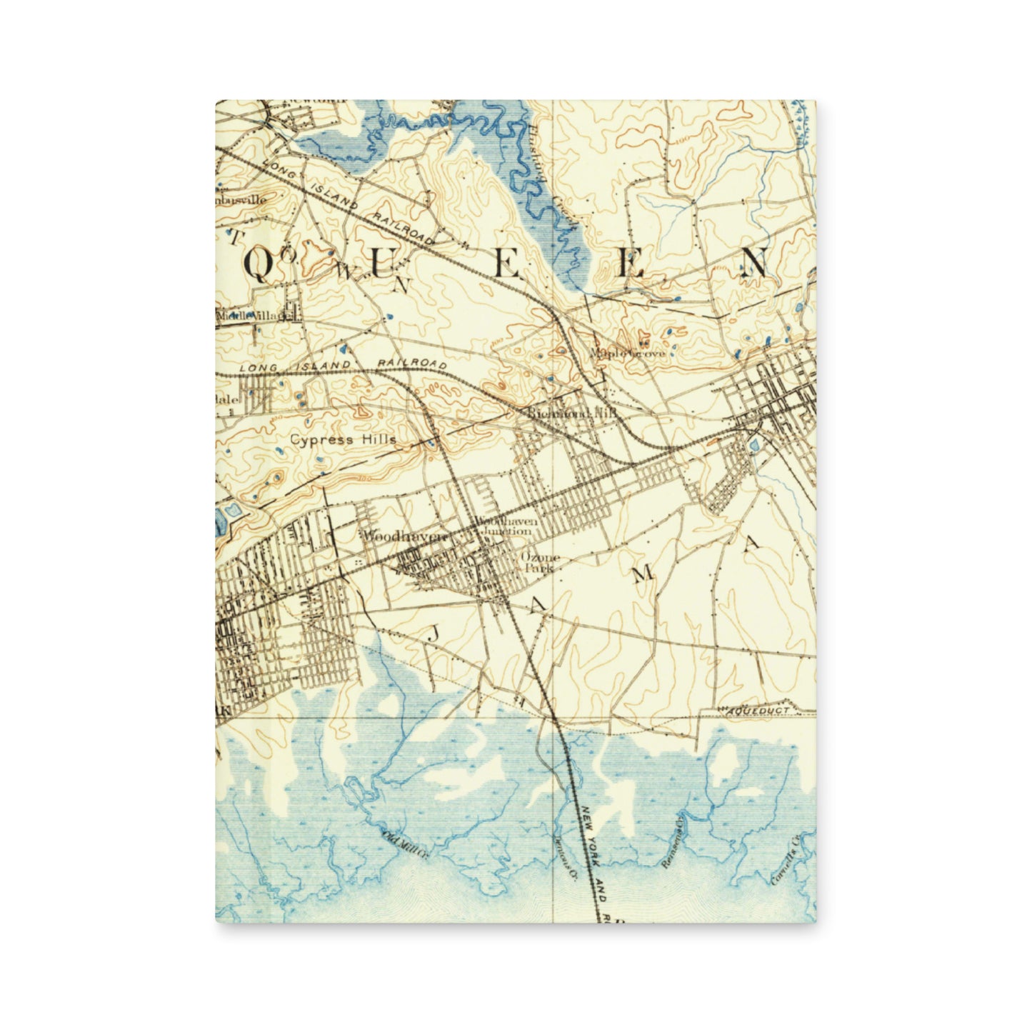 Hardcover Journal 5.75″ × 8″ Brooklyn NY 1889 Historical Map
