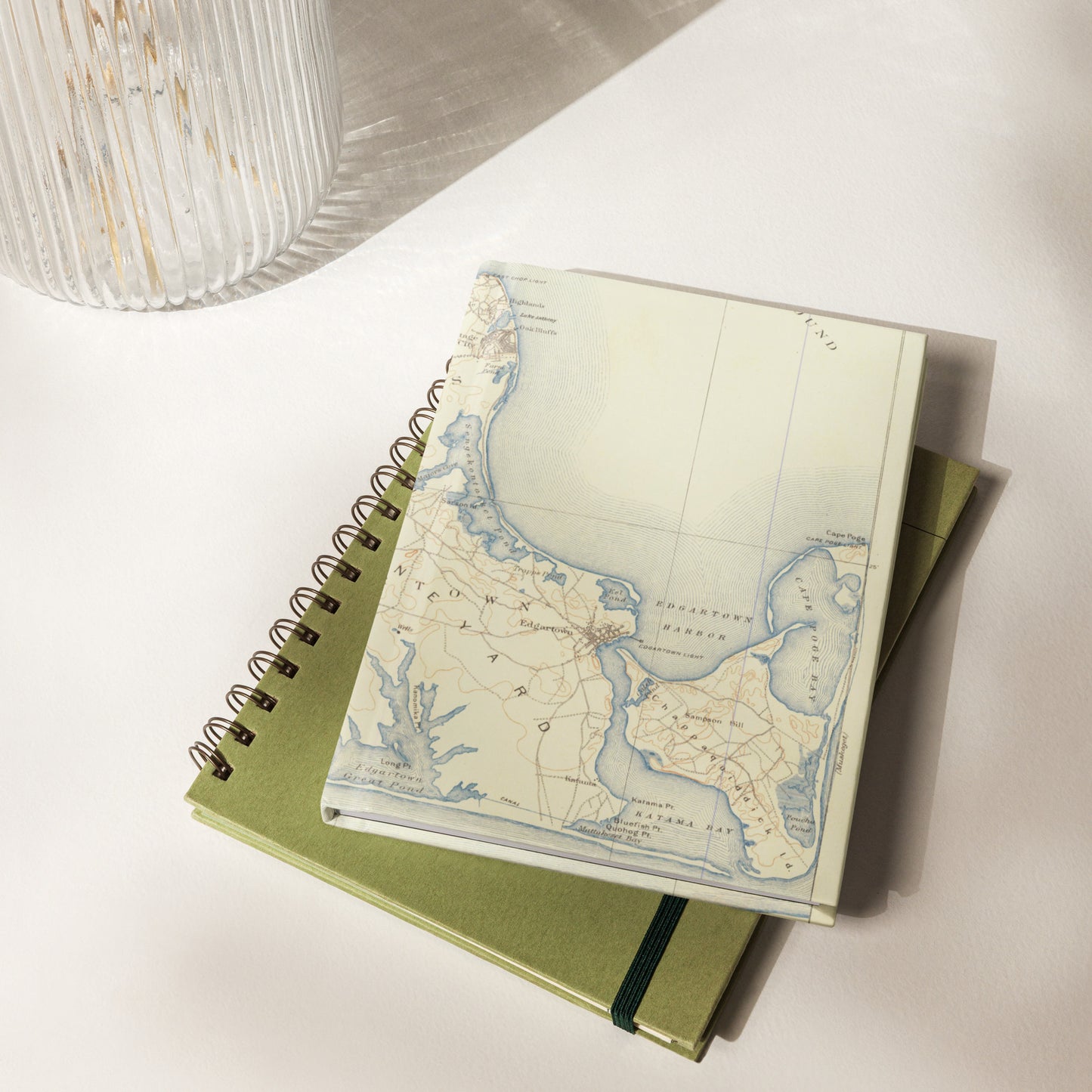 Hardcover Journal 5.75″ × 8″ Marthas Vineyard MA 1887 Historical Map