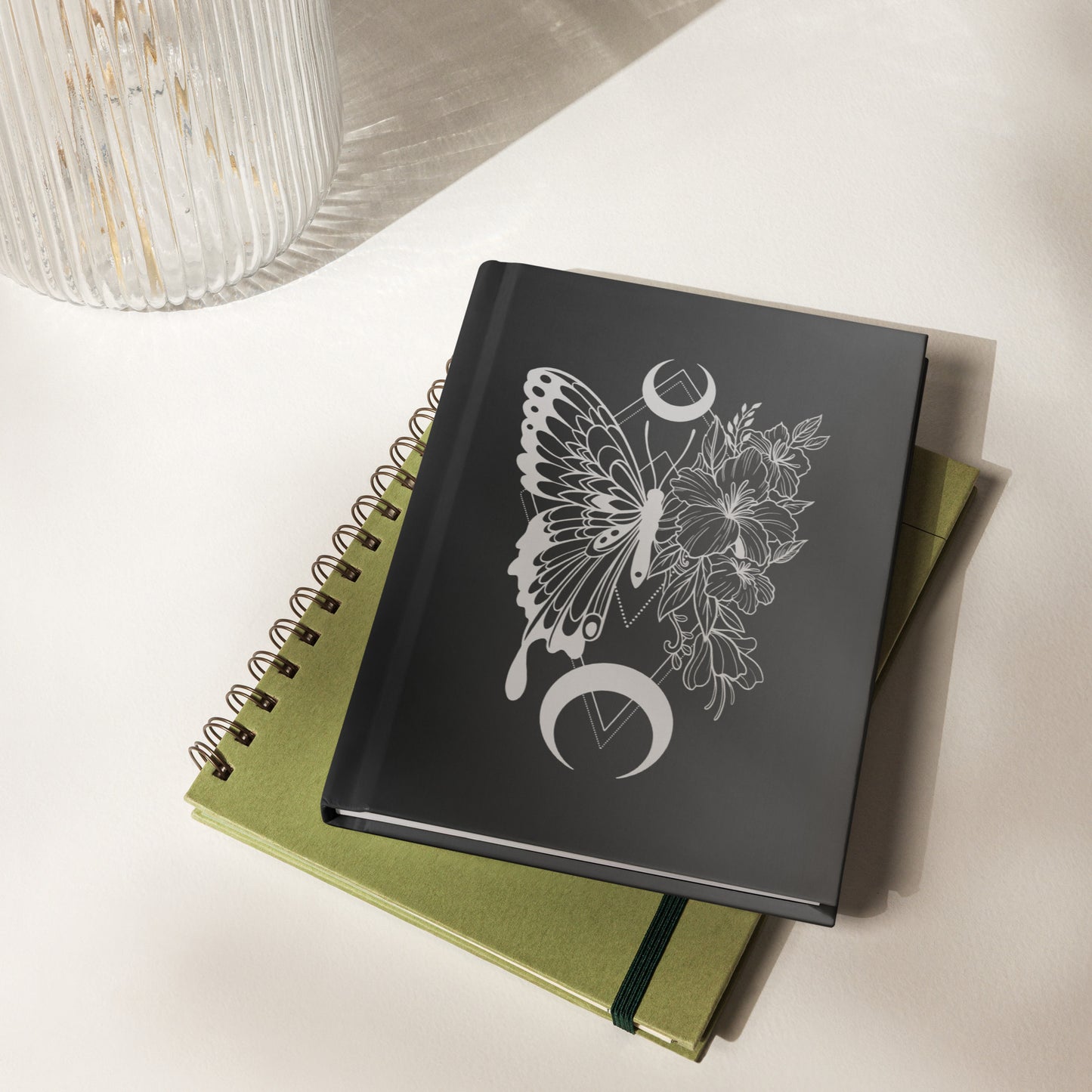 Floral Butterfly Nights Black Hardcover Journal 5.75″ × 8″