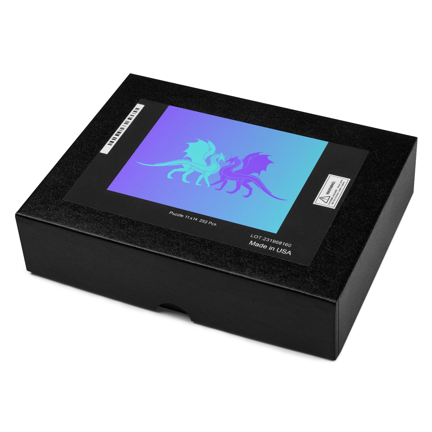 Double Dragon Love Purple Blue Gradient Jigsaw Puzzle