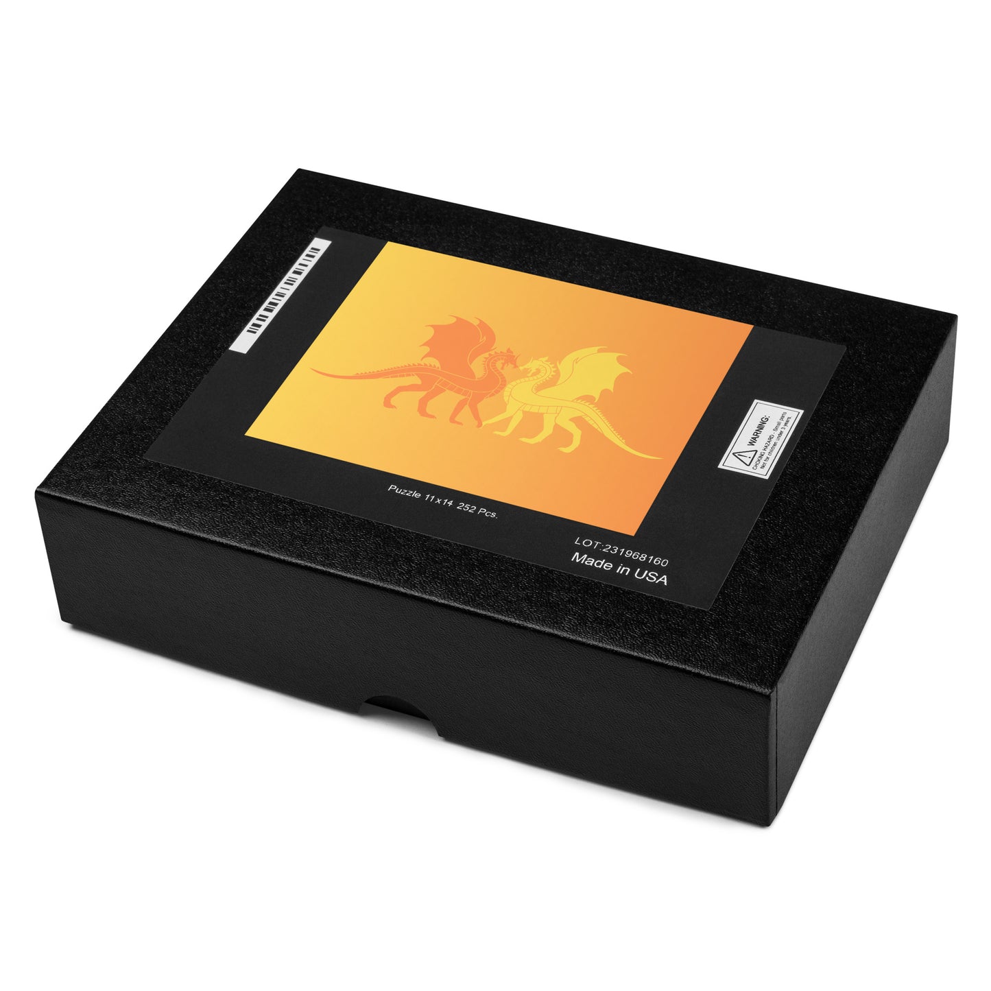 Double Dragon Love Orange Gradient Jigsaw Puzzle