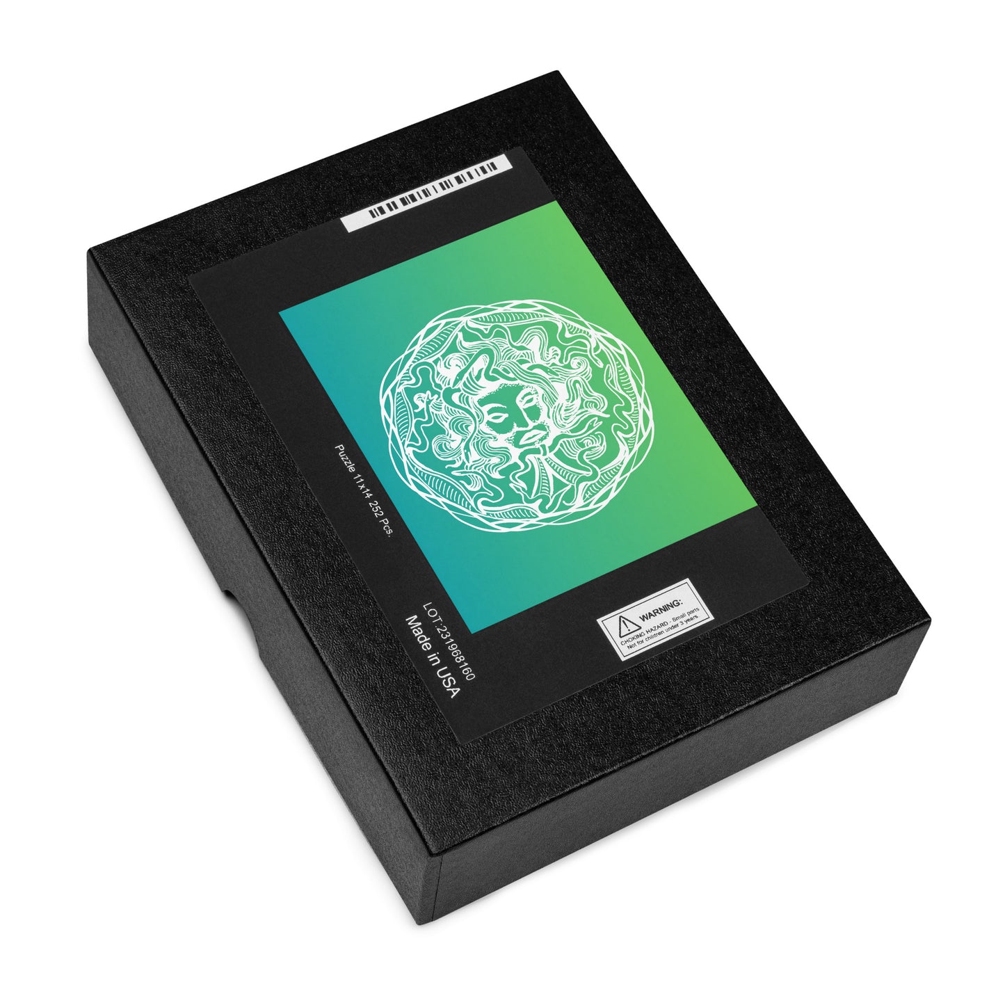 Medusa Circle Emblem Design Green Gradient Jigsaw Puzzle