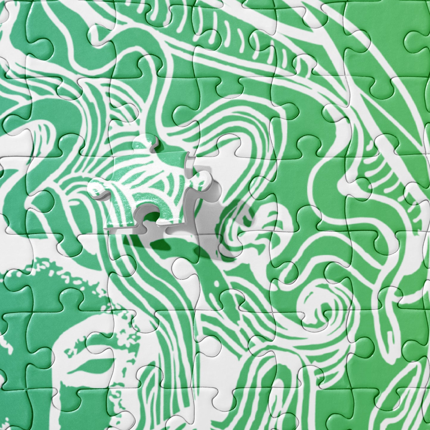 Medusa Circle Emblem Design Green Gradient Jigsaw Puzzle