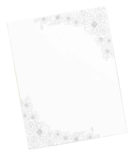 Gray Floral Design Stationery Notepad 11″ x 8.5″