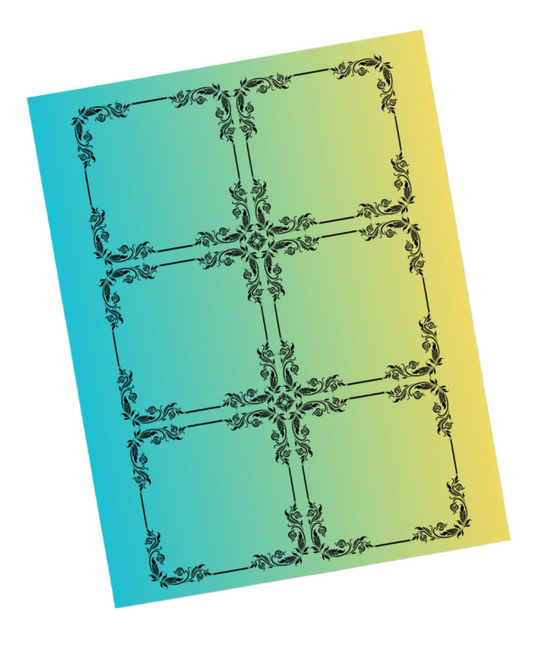 Art Nuevo Style 6 Block Planner Blue Yellow Gradient Notepad 11″ x 8.5″